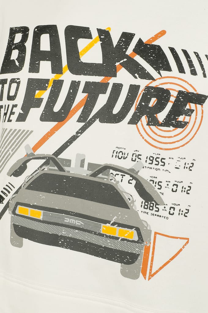 Back To The Future Back to the future Heren Trui met capuchon - wit - XL