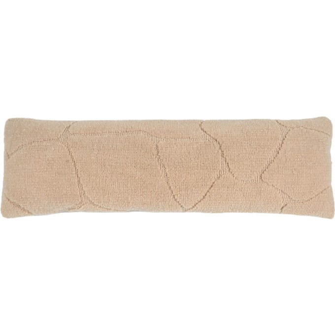 Kussen Navi Brown 30 x 100 cm - Luxe Langwerpig Wollen Sierkussen met Organisch Patroon