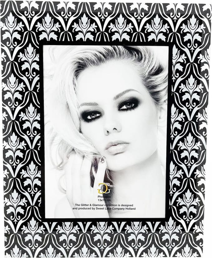 AL - Fotolijst - Barok - Zwart / Wit - 20 x 25 cm
