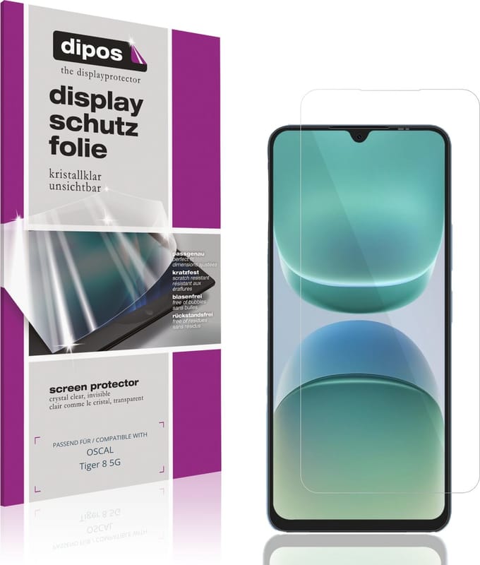 dipos – 4x Beschermfolie geschikt voor OSCAL Tiger 8 5G | Krasbestendige & heldere Screenprotector Ultra-Thin