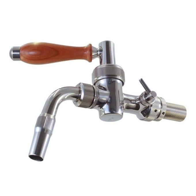 Lindr Side Pull Nostalgie bier compensatiekraan van roestvrij staal voor Tsjechisch Pilsner schuim, 350x200x150 mm