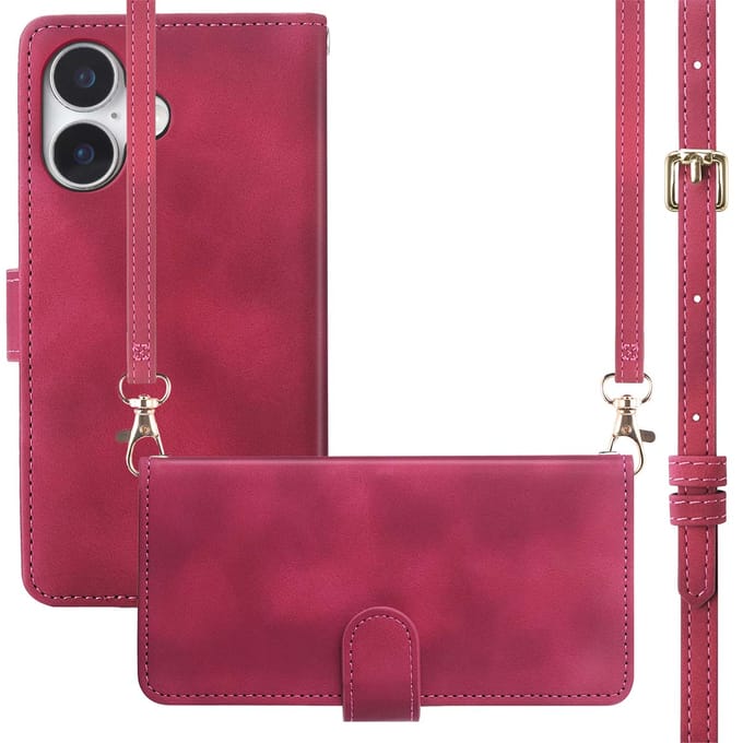 imoshion Hoesje - Geschikt voor Apple iPhone 17 - Bookcase met koord - Rood