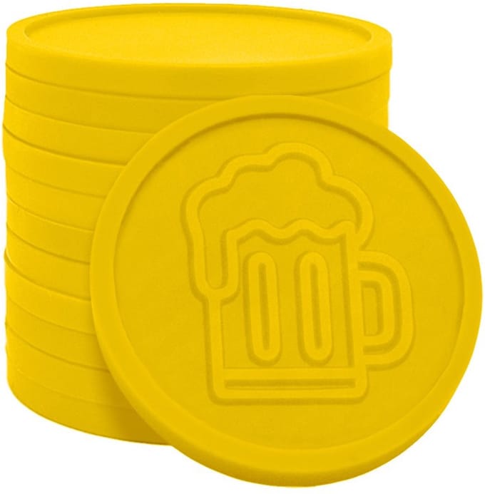 CombiCraft reliëfmunten bier geel Ø29mm - 250 stuks