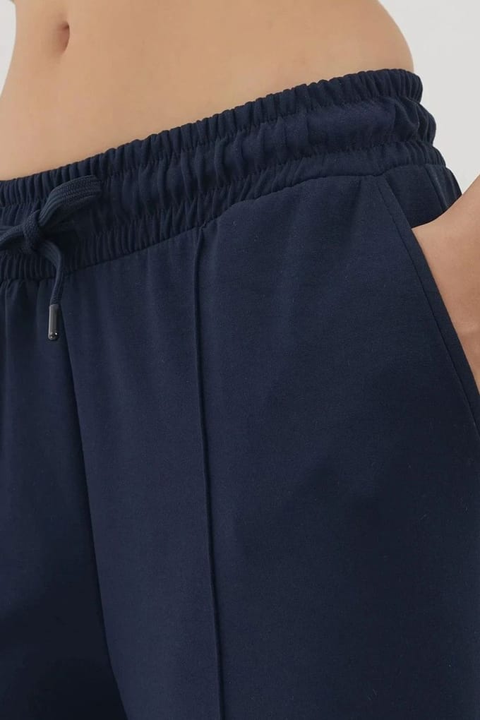 Ribbelgedetailleerde Zachte Touch Brede Pantalon