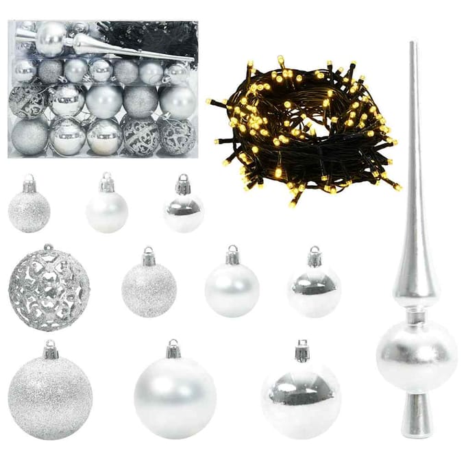 vidaXL Kerstbal Set 61 st 150 LED's Warmwit Ø 6 cm