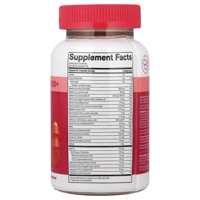 SmartyPants, Vrouwen Plus 50+, Multi & Omega Gummies, Sinaasappel & Mango Sinaasappel, 90 Gummies