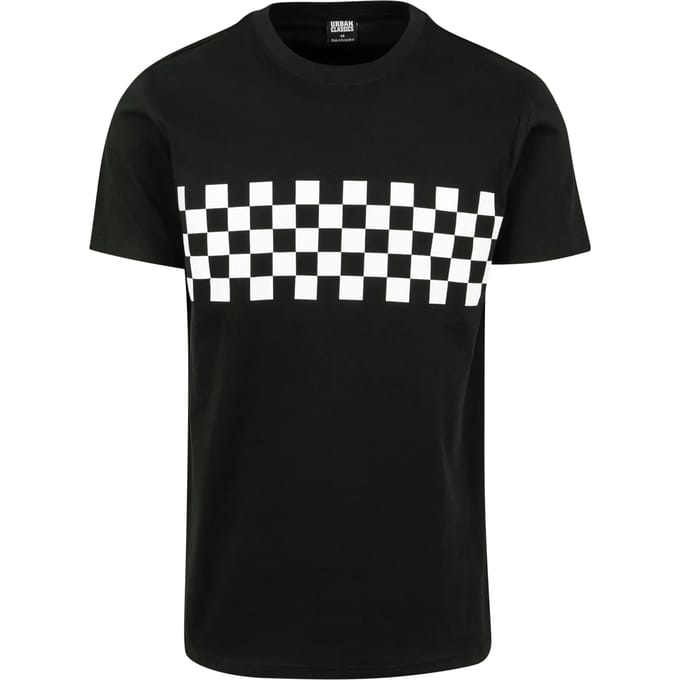 Urban Classics Check Panel Tee Heren T-shirt - zwart - S