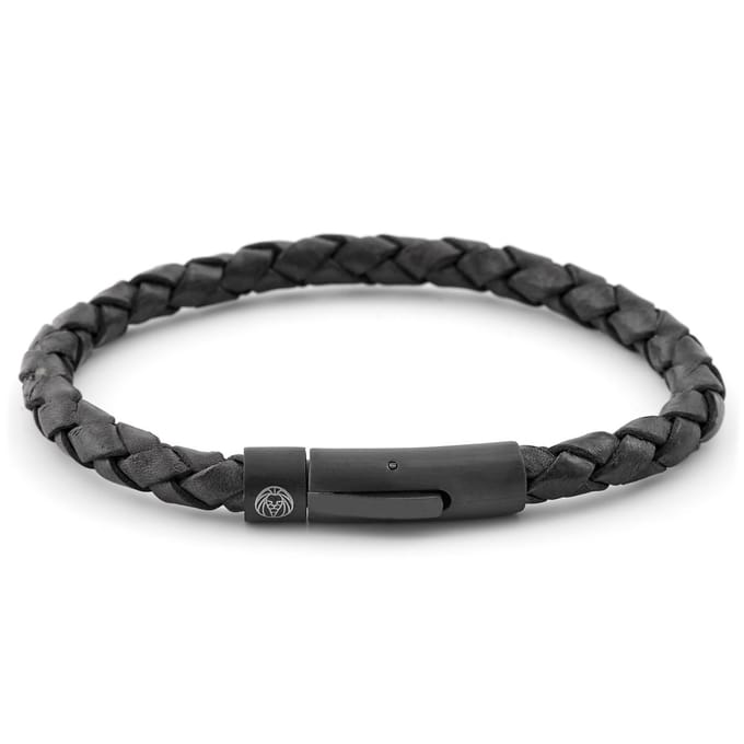 Zwart & Zwarte Lederen Armband