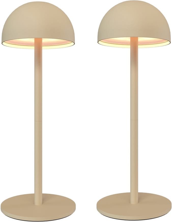 Ledvion - 2x Oplaadbare Tafellamp Vita - LED - Beige - Dimbaar - IP54 - USB
