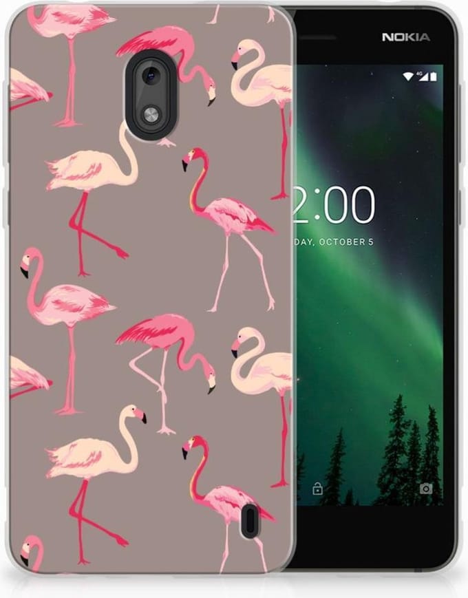 Nokia 2 TPU Hoesje Flamingo