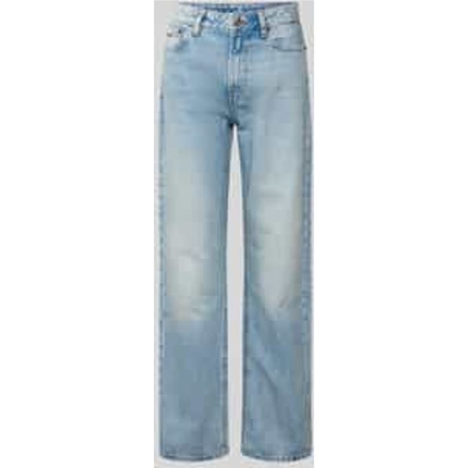 Straight fit jeans met labeldetail
