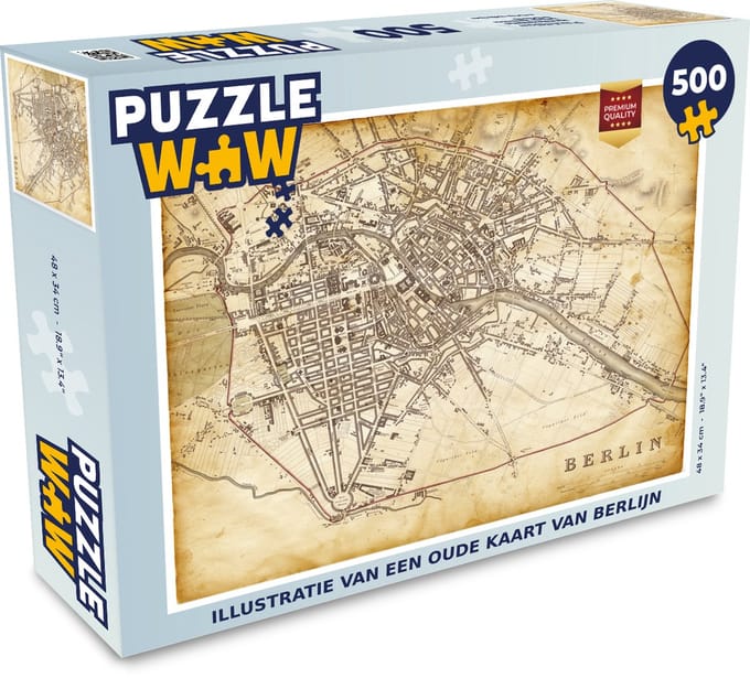 Puzzel Illustratie van een oude kaart van Berlijn - Legpuzzel - Puzzel 500 stukjes