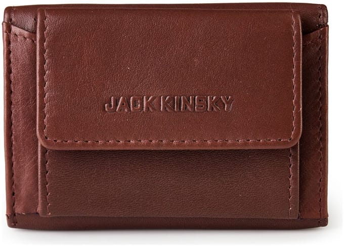 Jack Kinsky Aruba Portemonnee RFID-bescherming Leer 9.5 cm - Jongens - Horizontaal - braun