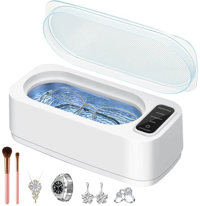 Ultrasone Reiniger - Schoonmaakapparaat - Sieraden Reinigen - 4 Timer Modi - 350 ml - Wit