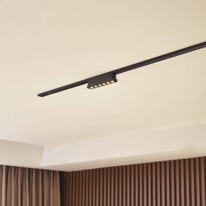 Lindby LED strip 48 V Lumaro,zwart,6 punten,2,5cm,dimbaar