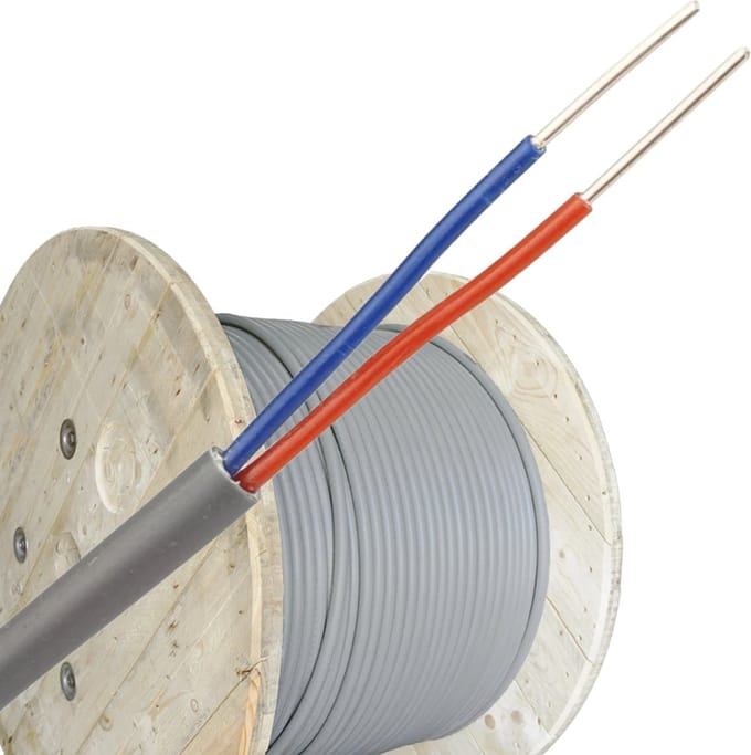 Dynamic signaalkabel Yr 2x0,8mm Dca-s2,d0,a3 grijs per haspel 500 meter