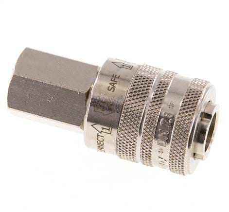 Vernikkeld Messing DN 7.8 Safety Luchtkoppeling Snelkoppeling G 3/8 inch Binnendraad - CLS7-F-BN-SE-038