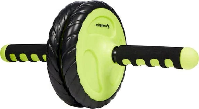 Buikspier Trainer - Buikwiel - Core Training - Compact Ontwerp - 17 cm Diameter - Zwart Geel