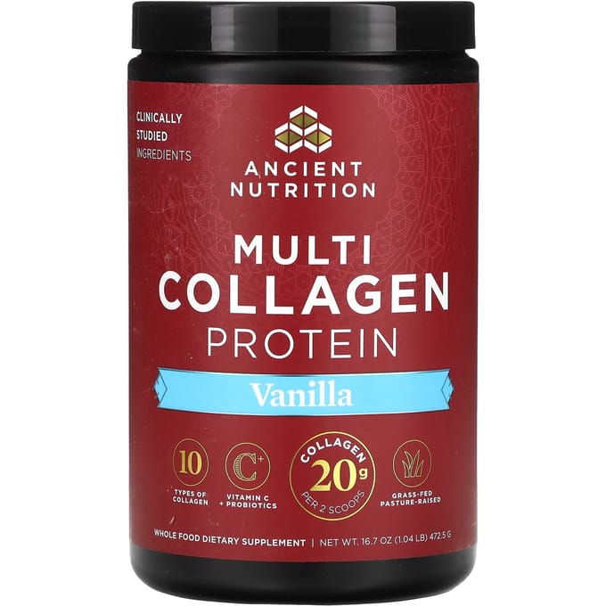 Ancient Nutrition, Multi Collagen Protein, Vanille, 1,04 lb (472,5 g)