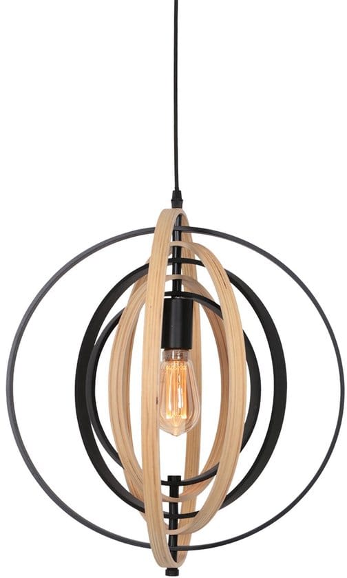 Anne Lighting - hanglamp - Muoversi - naturel - hout - Ø 45cm - E27 - 3491BE