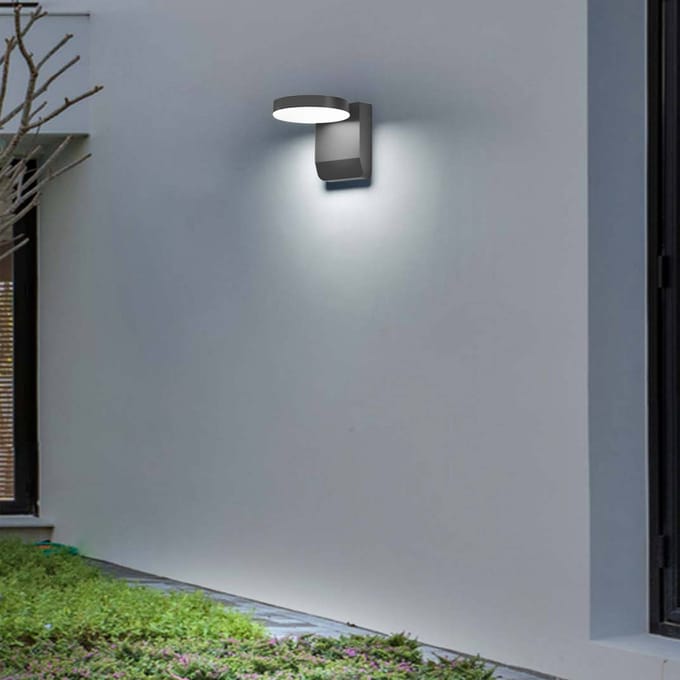 LED wandlamp CMD 9082, antraciet, breedte 16 cm, CCT, IP54