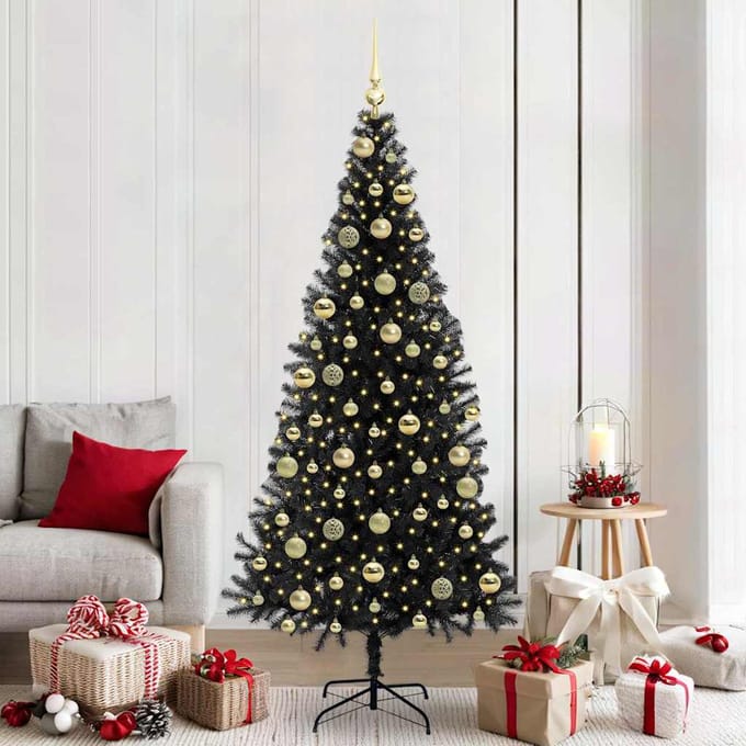 vidaXL Kerstboom Zwart 210 cm PVC