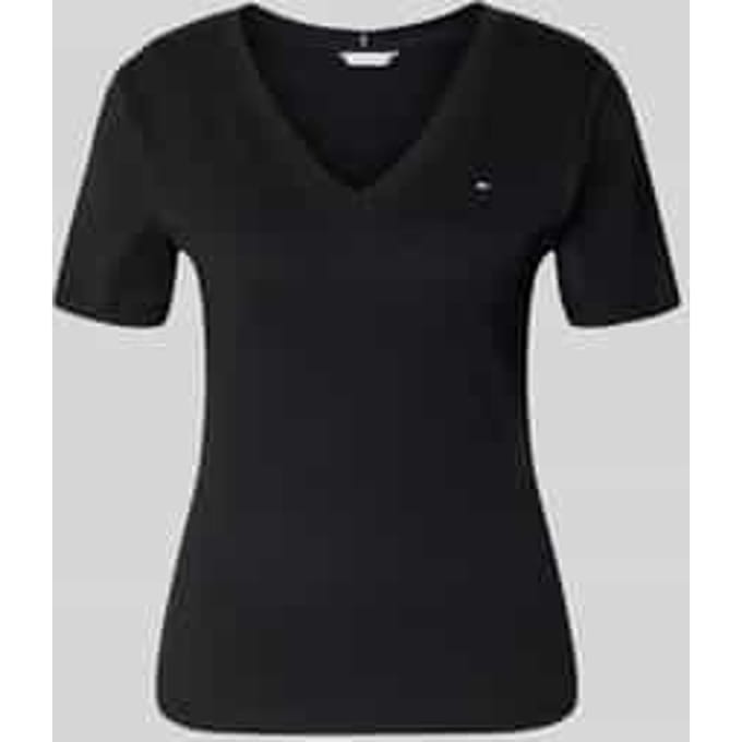 slim fit T-shirt van puur katoen