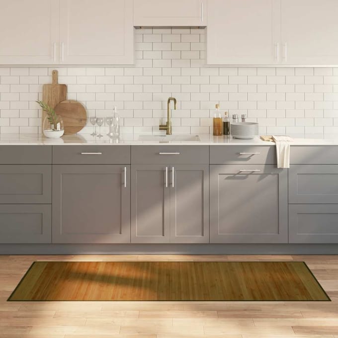 vidaXL - Vloerkleed - rechthoekig - 70x200 - cm - bamboe - bruin