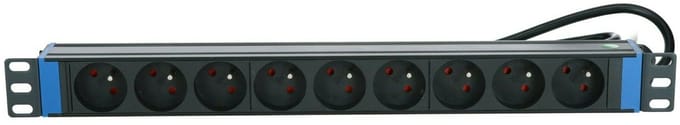 DSIT 19 inch 9 voudige stekkerdoos - Penaarde - geschikt voor serverkast - patchkast en flightcase