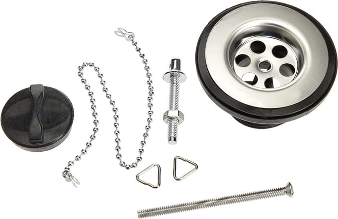 Wastafelafvoer - Stop met ketting - Douche Afvoer - Zonder sleuven - 32 mm - Wit