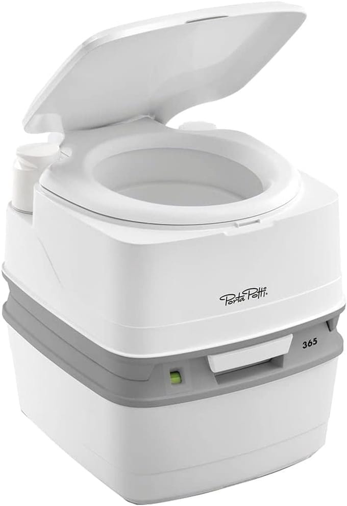 Draagbaar Toilet Qube - Compact, Wit-Grijs, 414 x 383 x 427 mm