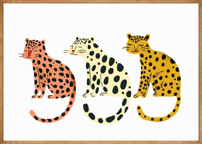 Drie Voldane Luipaarden Poster - 40x50
