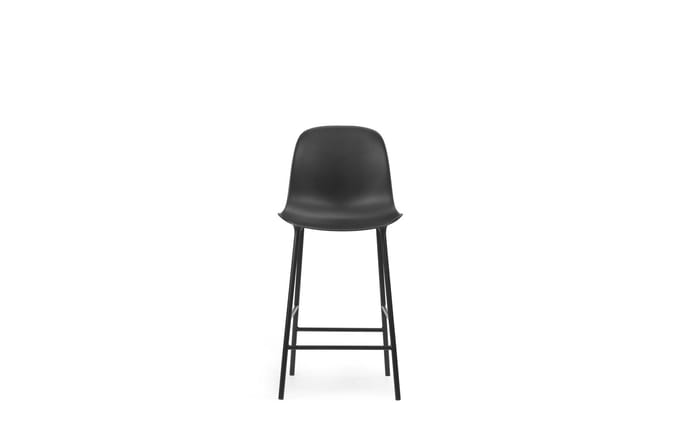 Normann Copenhagen Form Barstoel staal - zwart/zwart - 65 cm