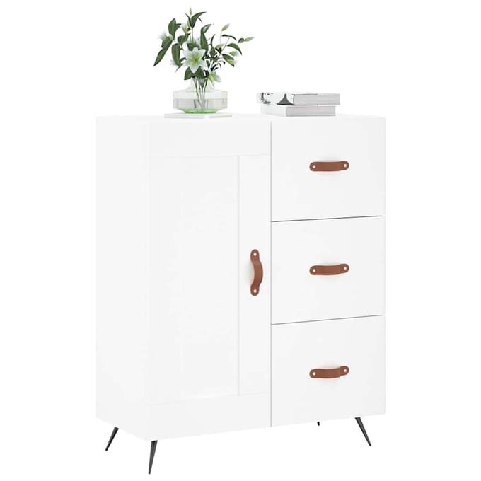 vidaXL - Dressoir - 69,5x34x90 - cm - bewerkt - hout - wit