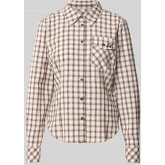 overhemdblouse met gestikt logo