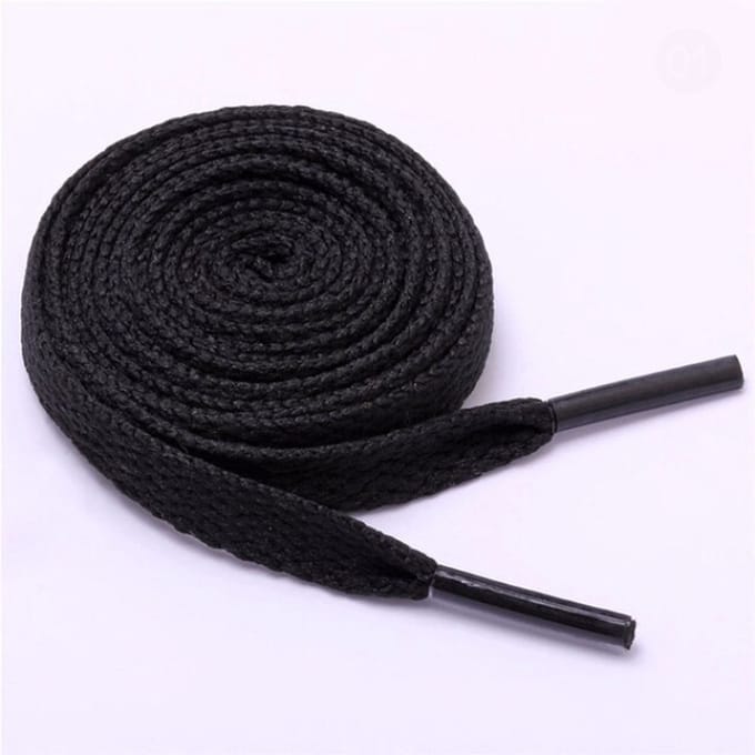 New Age Devi - 2 Paar Platte Veters - 120 cm - 6 mm - Zwart - Flat Shoelaces - Schoenveters