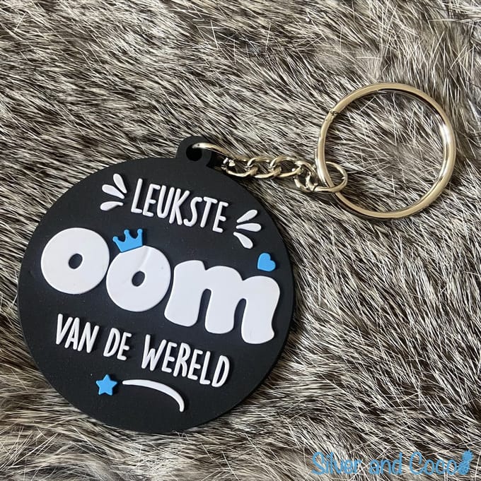 SilverAndCoco - Verjaardag Cadeau / 2D Sleutelhanger Auto Huis / Sinterklaas Schoen Cadeau Key Chain / Sleutel Ring Sleutels - Uncle / Leukste Oom