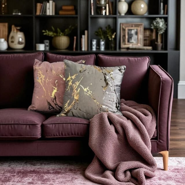 NOVÉE Sierkussen metallic marble grey | 45 x 45 cm | velvet/polyester