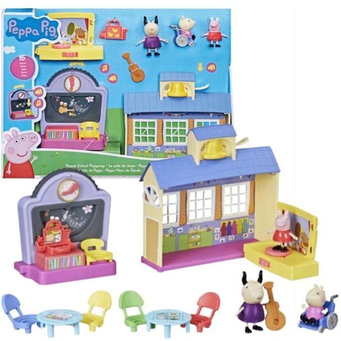 Figuren en 10 accessoires Peppa Pig La guardería de Peppa (x3)