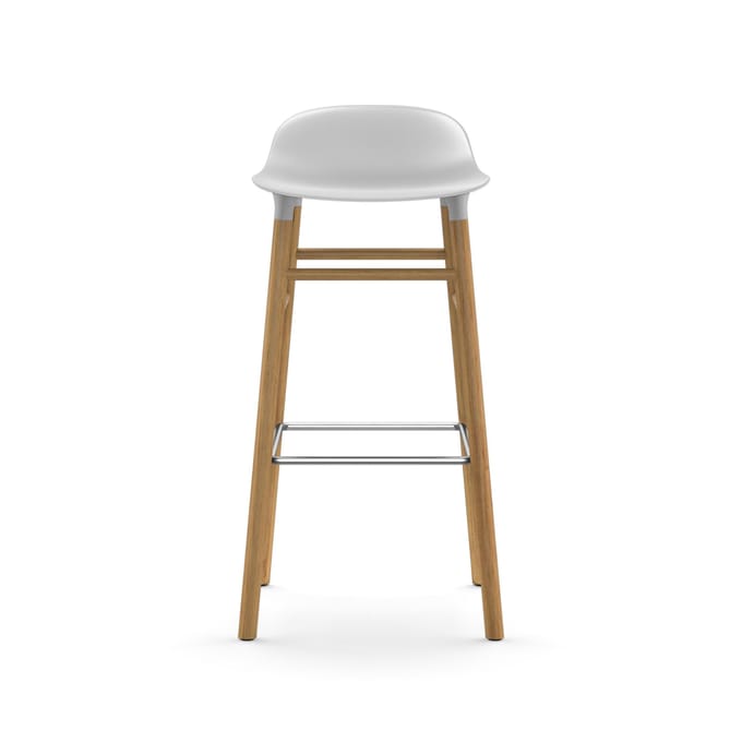 Normann Copenhagen Form barkruk met houten frame en metalen steun - wit - eiken - 75 cm