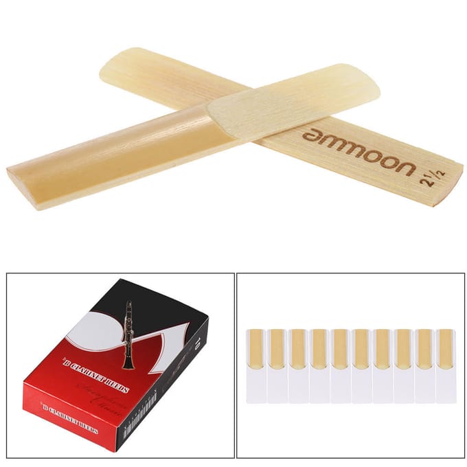 ammoon 10-pack stuks sterkte 2,5 bamboerieten voor Bb-klarinetaccessoires black