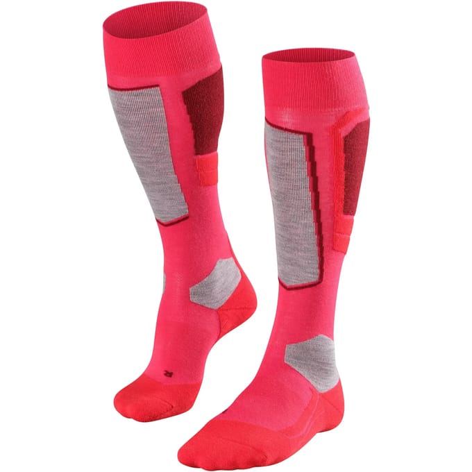 FALKE SK4 warm dun wol functioneel materiaal skisokken dames rood - maat 37-38