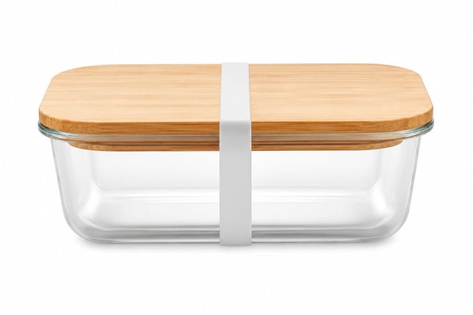Glazen Lunchbox 800 ml met Bamboe Deksel – Herbruikbare Bento Lunchbox
