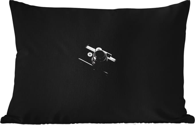 Buitenkussens - Tuin - Zwart - Camera - Design - Wit - 50x30 cm