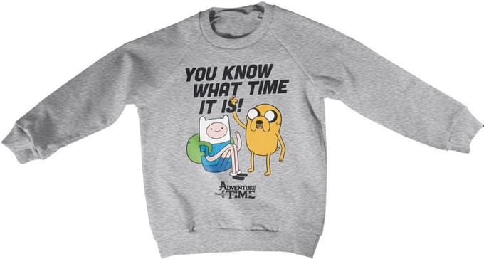 It'S Adventure Time Kids kindersweatshirt, heathergrijs