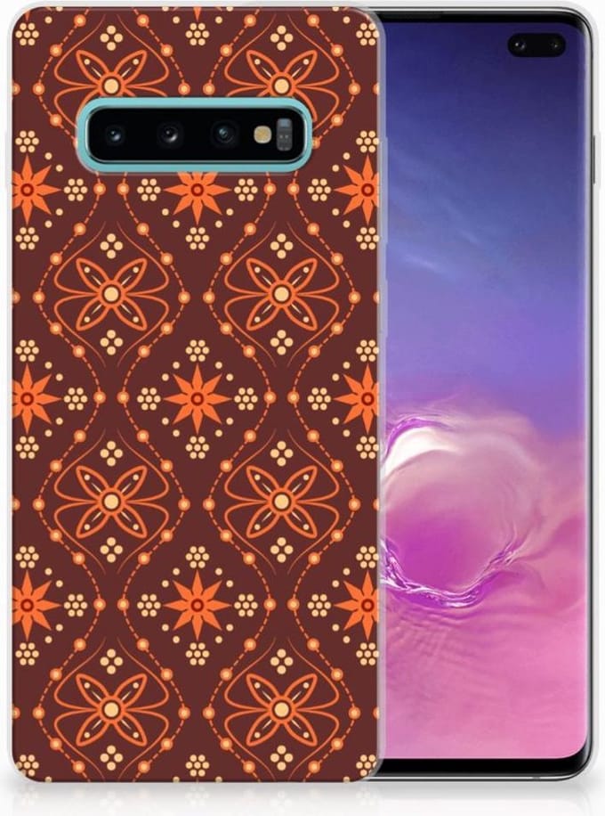 Samsung Galaxy S10 Plus TPU bumper Batik Brown