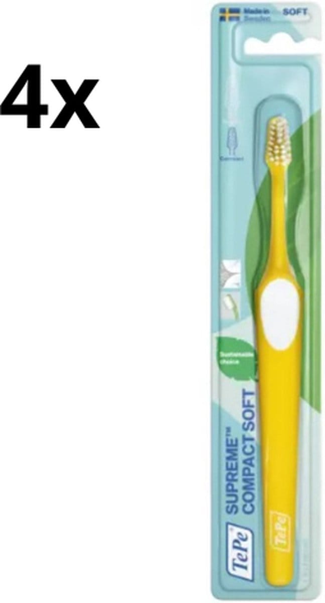 4x TePe Tandenborstel Supreme Compact Soft