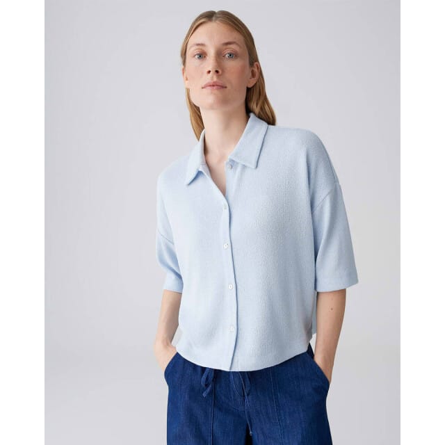 Gebreid shirt van viscosemix met polokraag model 'Sitrica'