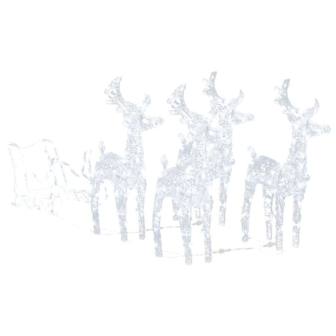 vidaXL - Kerstdecoratie - rendieren - en - slee - 280x28x55 - cm - acryl