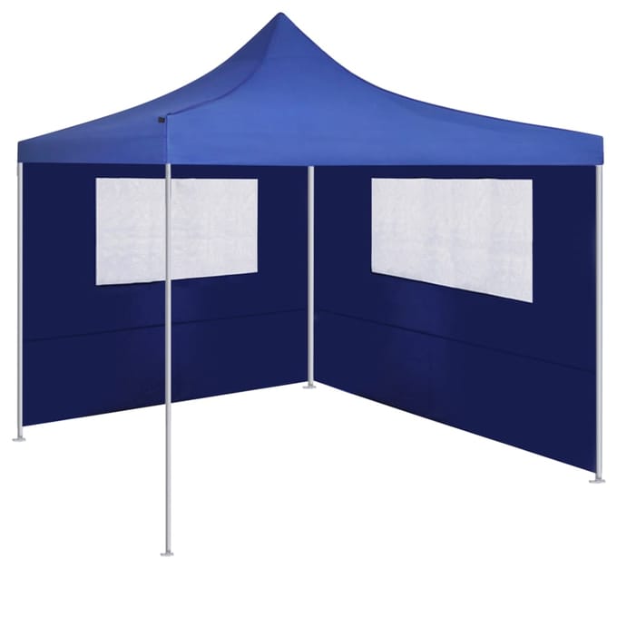 vidaXL - Prieelzijwand - met - ramen - 4x2 - m - blauw